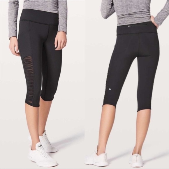 Lululemon Sharp Turns Crop Black SZ 6 - Picture 1 of 5
